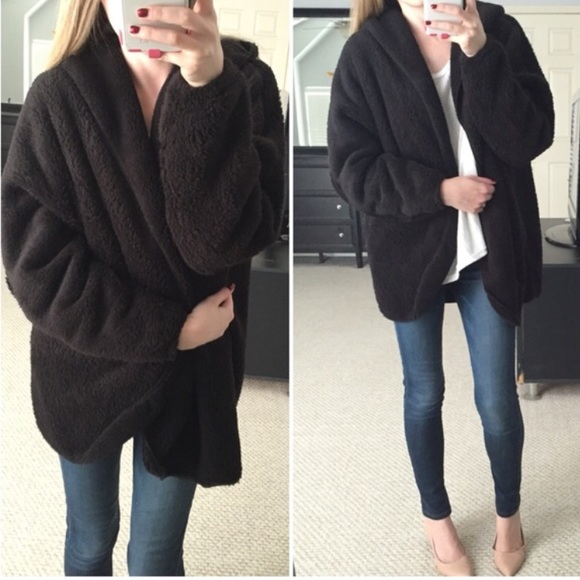 Brandy Melville Sweaters - Black Soft Jacket with Hoodie
