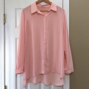 Peach long sleeve blouse. XL