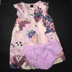 Tea collection dress with matching diaper cover