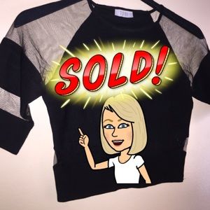 Black sheer crop top