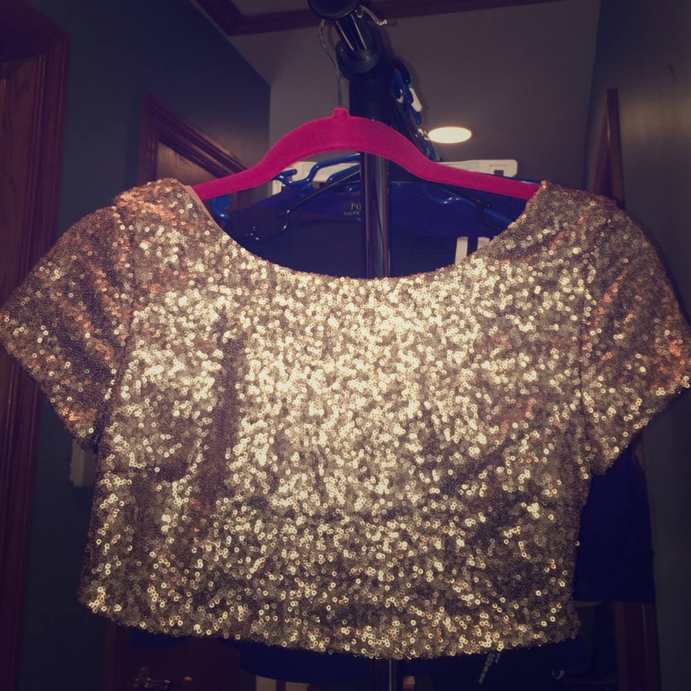 Sequin crop top