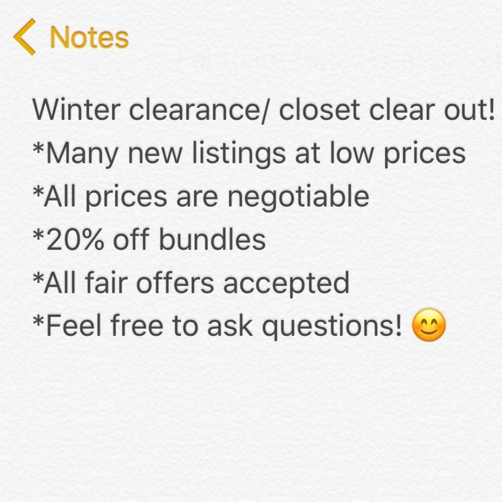 Closet clear out and winter sale