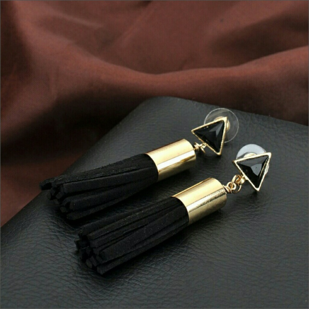 Black Tassel Earrings
