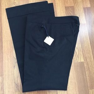 Black trouser wide leg cuffed hem pants