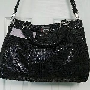 Jennifer Lopez Black Denise Top Handle Purse