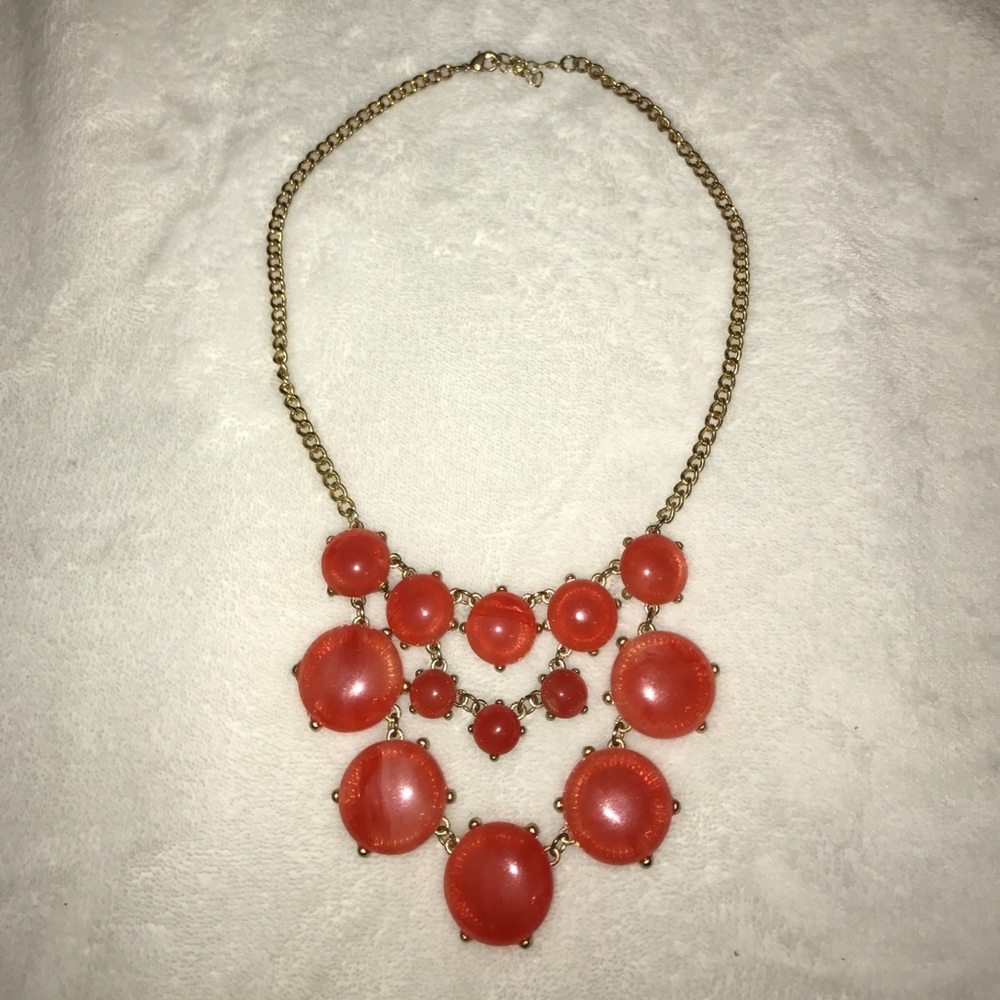 Pink orange layered necklace