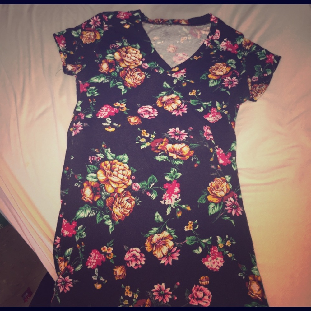 Floral V-neck
