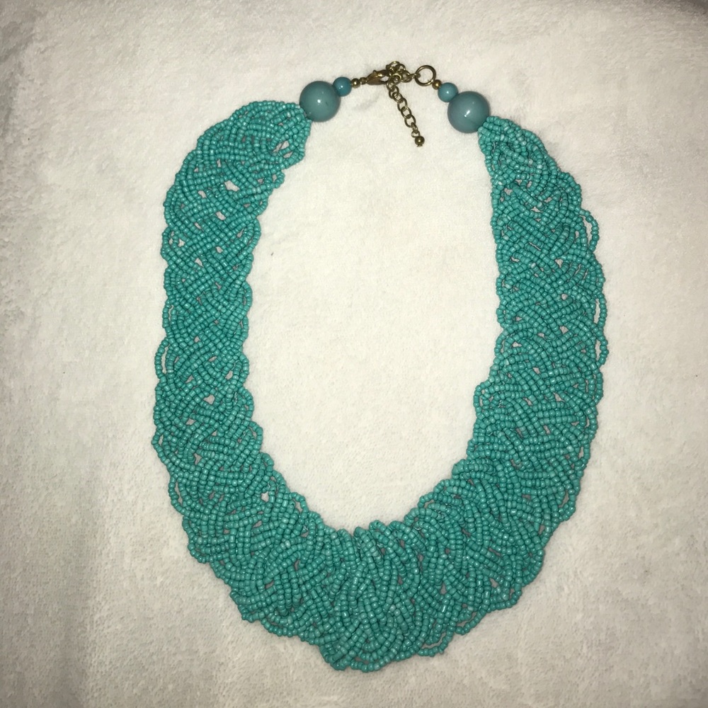 Turquoise braided necklace