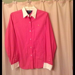 Lauren Ralph Lauren pink button up shirt