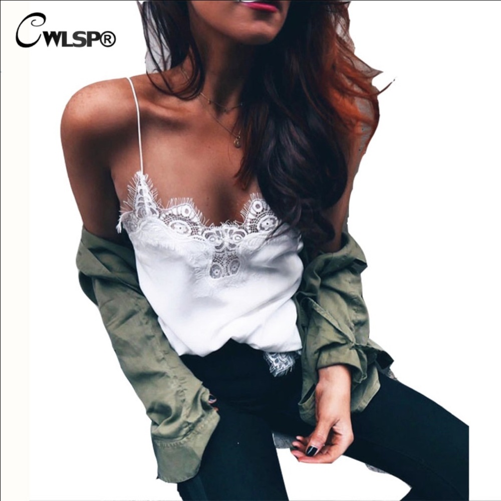 Thin ADJUSTABLE strap tie camisole WHITE - Picture 3 of 8