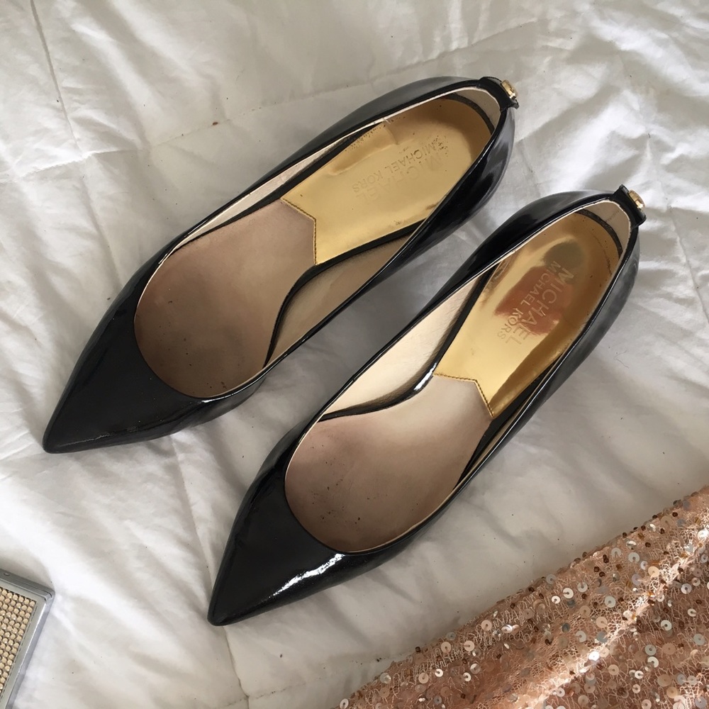 Michael Kors Patent Leather Pointed Kitten Heels