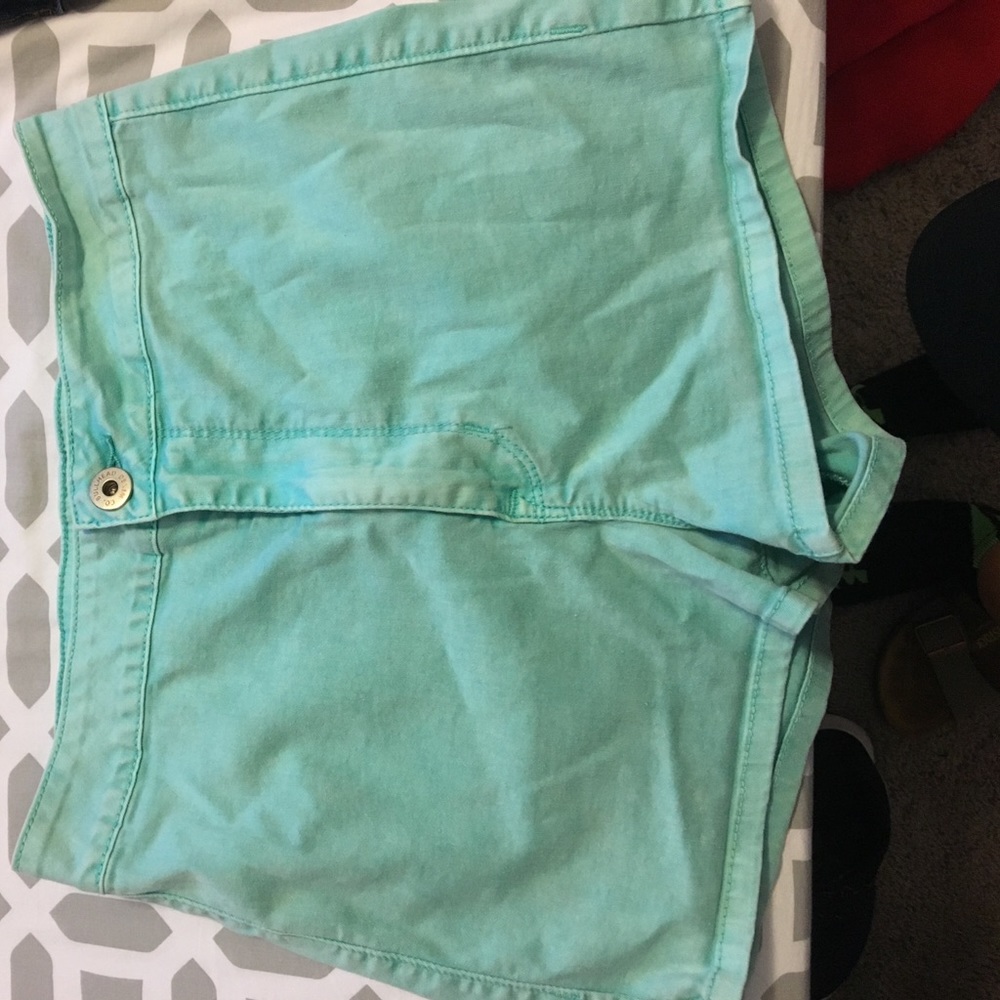 Light green high waisted shorts