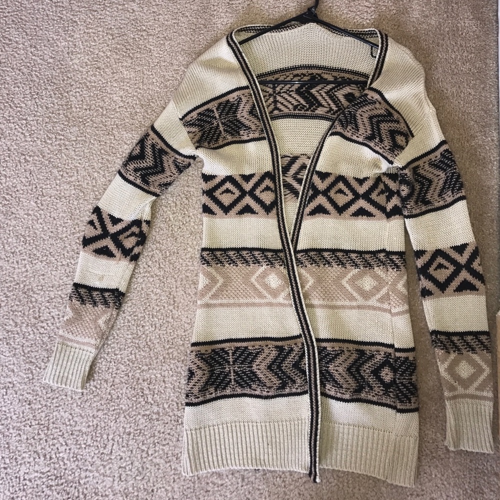 Knitted brown and black sweater
