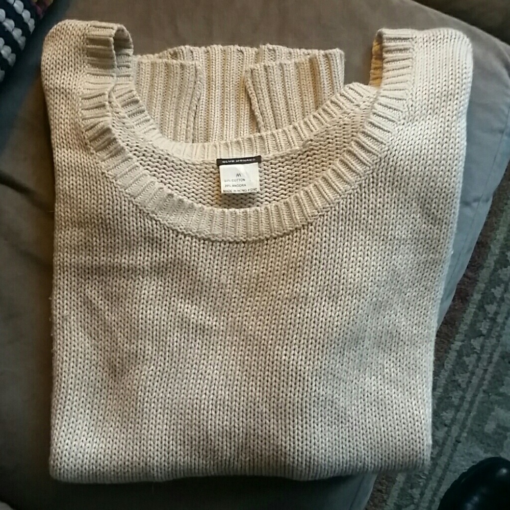 Ecru scoop neck sweater from Club Monaco