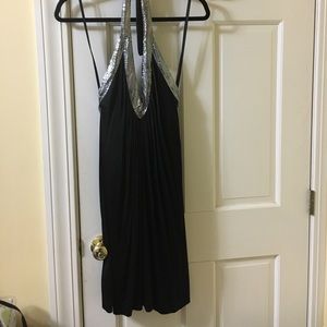 Slinky black halter dress