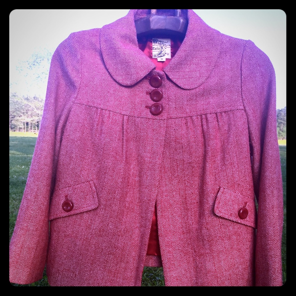Tulle Anthropologie Herringbone Baby Doll Jacket