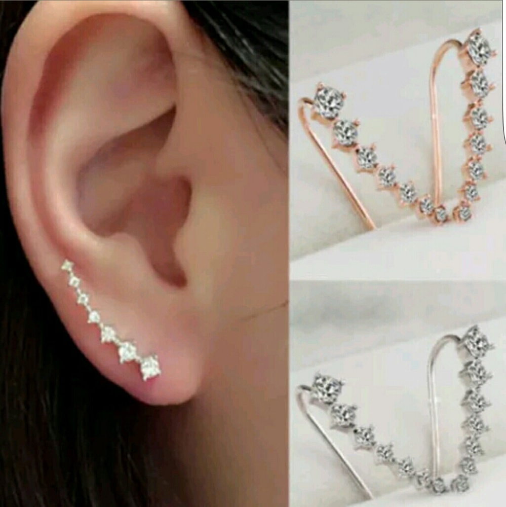 ♥Rhinestone Rock Ear climbers