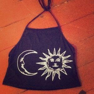 Sun and moon halter top