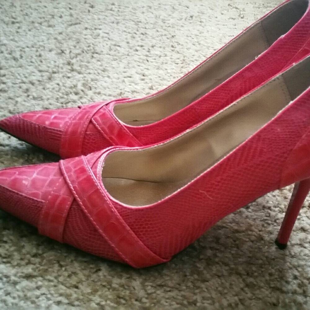 Hot pink high heels