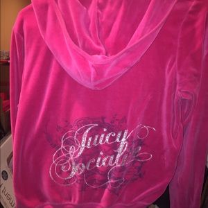 Hot pink juicy velour tracksuit