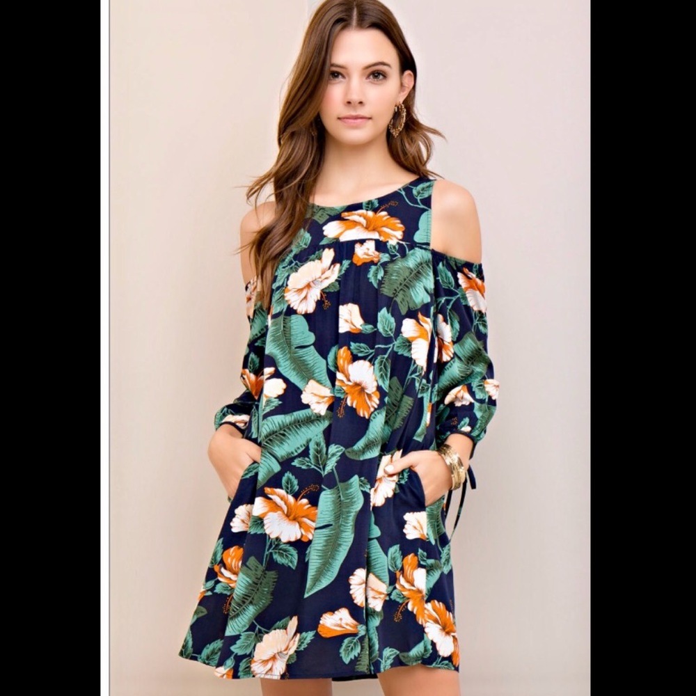 Floral Print Scoop Neck Dress