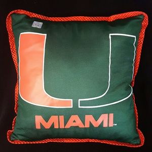University of Miami throw pillow