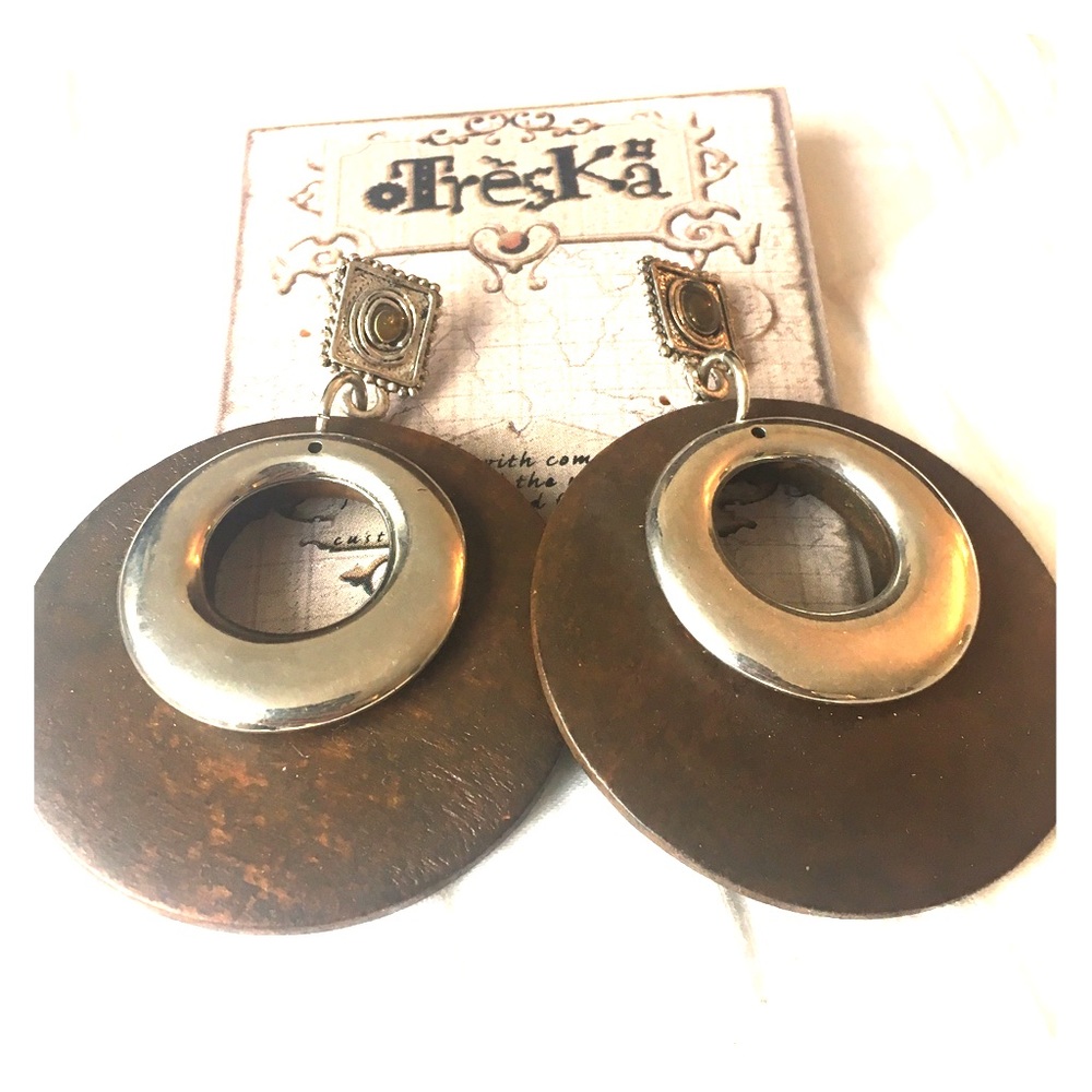Treska Wood and Silver Earrings