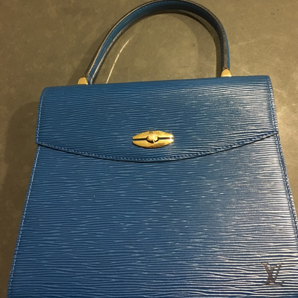 Louis Vuitton Blue Epi Leather Malesherbes Satch