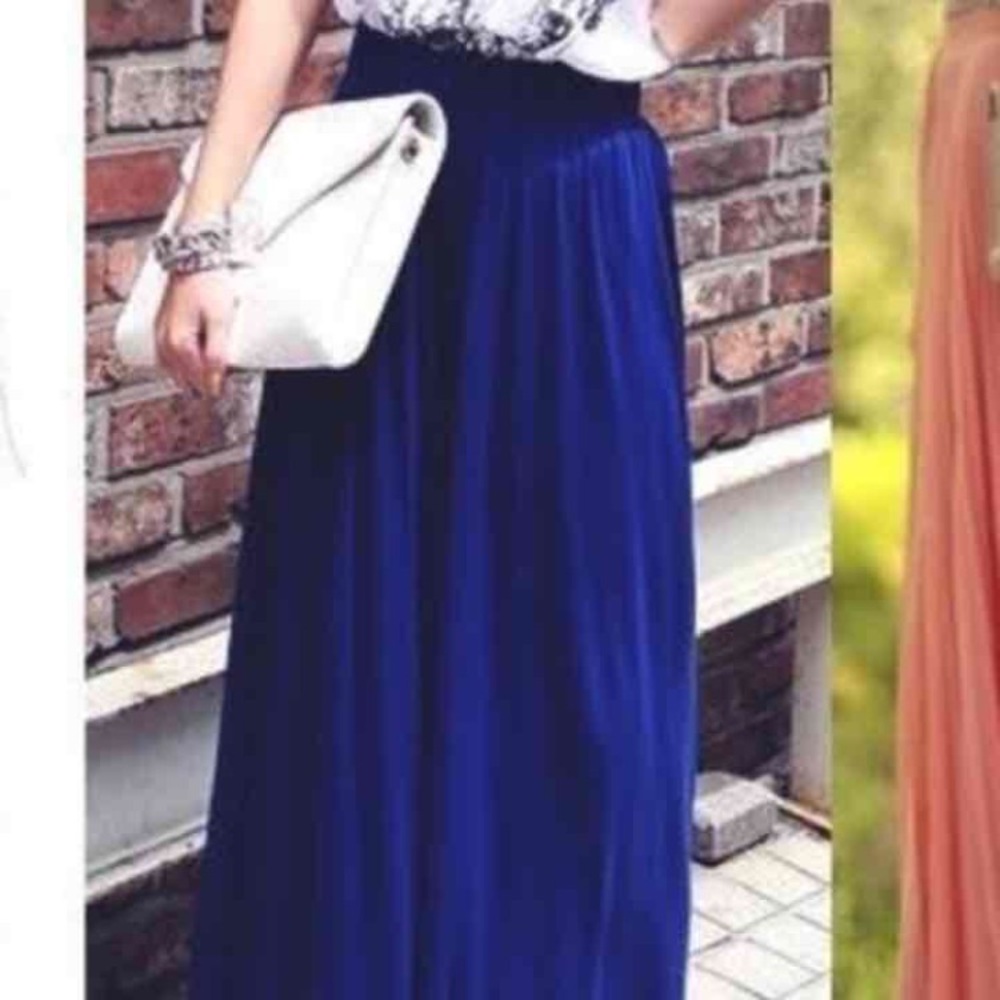 Size Large NAVY BLUE Maxi Skirt