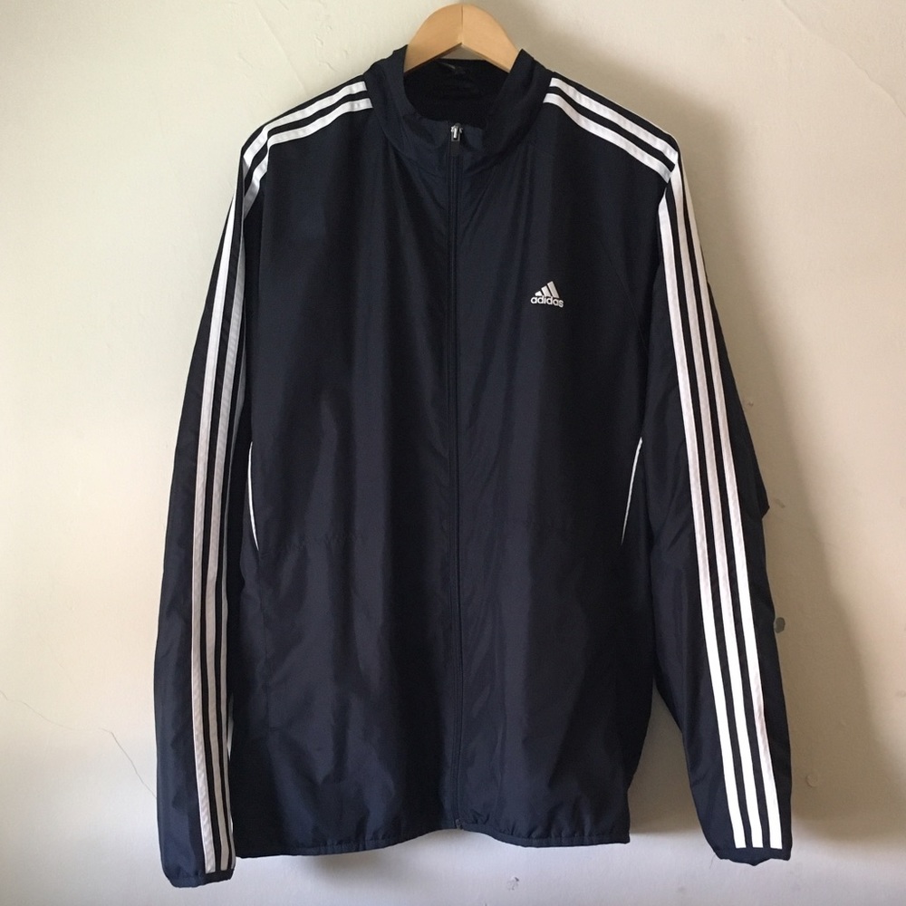 Navy Adidas Windbreaker Track Jacket