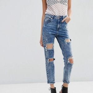 High Waist Slim Mom Jeans
