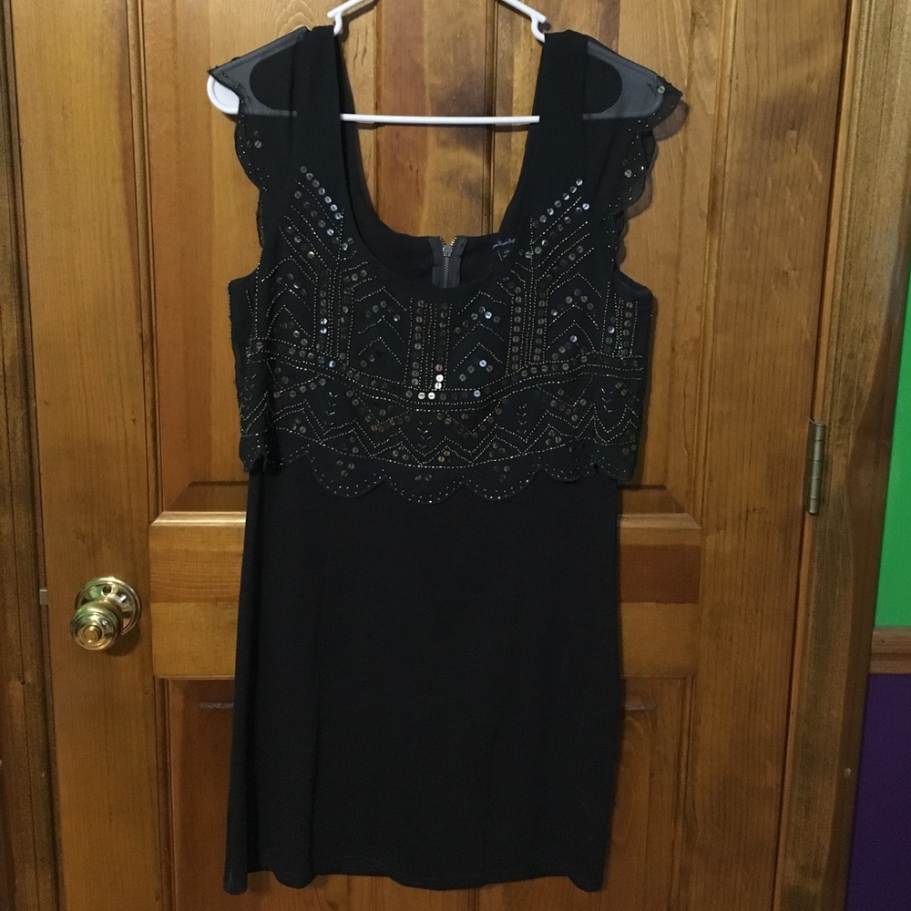 American eagle black sequin dress large