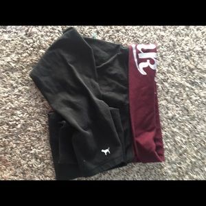 VS PINK BLACK CROP LEGGINGS