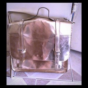 Vintage gold metallic book bag