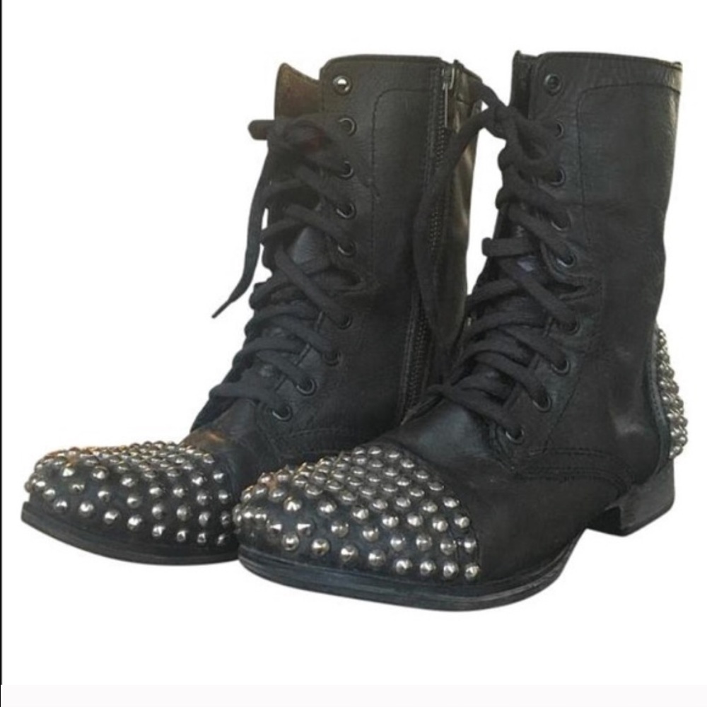 Studded combat boots