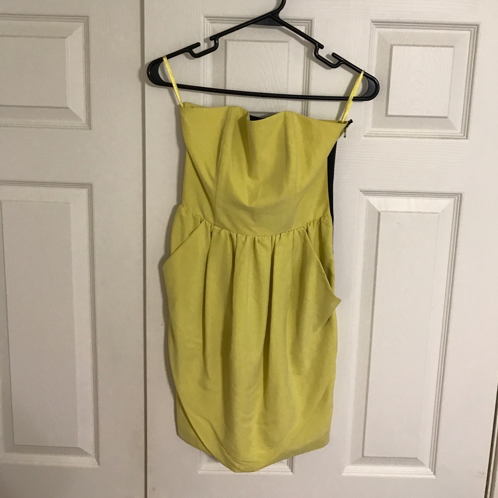 Rachel Roy Green/Yellow Strapless Dress