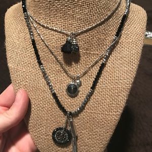 Magnolia & Vine black and silver beaucoup necklace