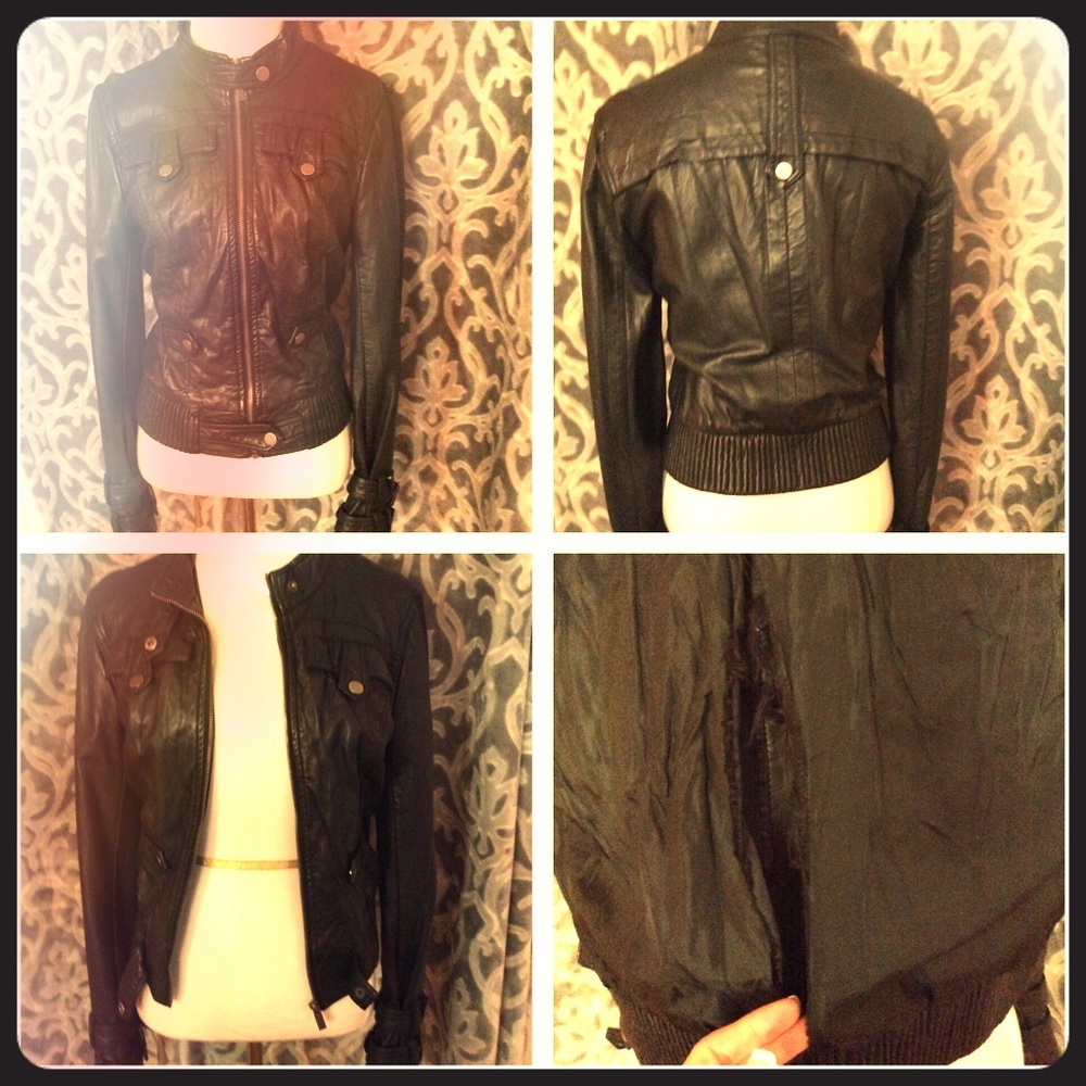 Gently loved Bebe vegan leather moto jacket