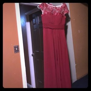 Long burgundy dress