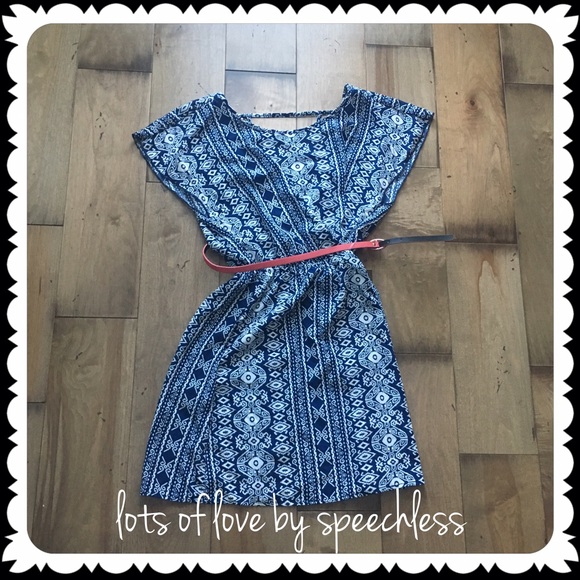 Speechless Dresses & Skirts - 🆕 Lots of Love by Speechless Blue Pattern Dress L