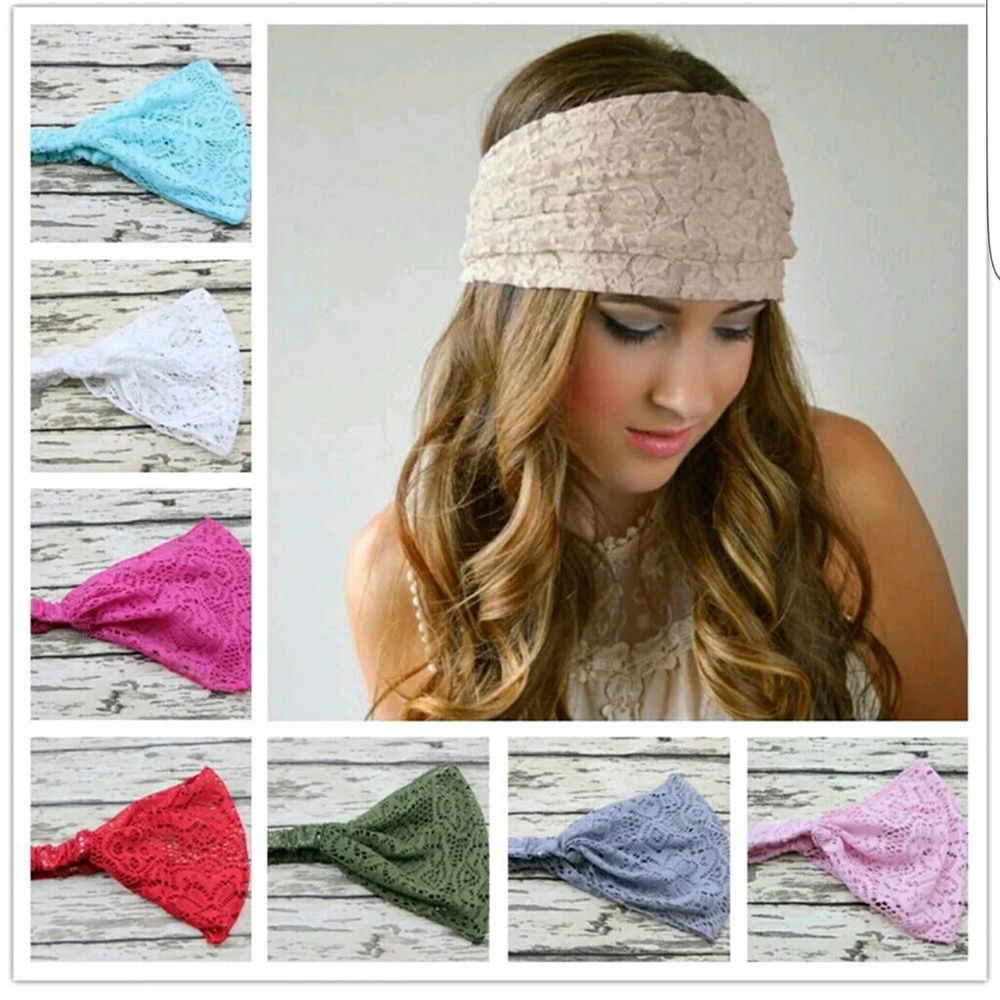 White Only!! Wide Lace Headwrap