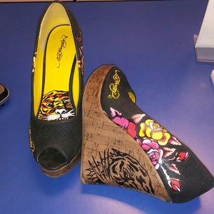 Ed Hardy platform shoes