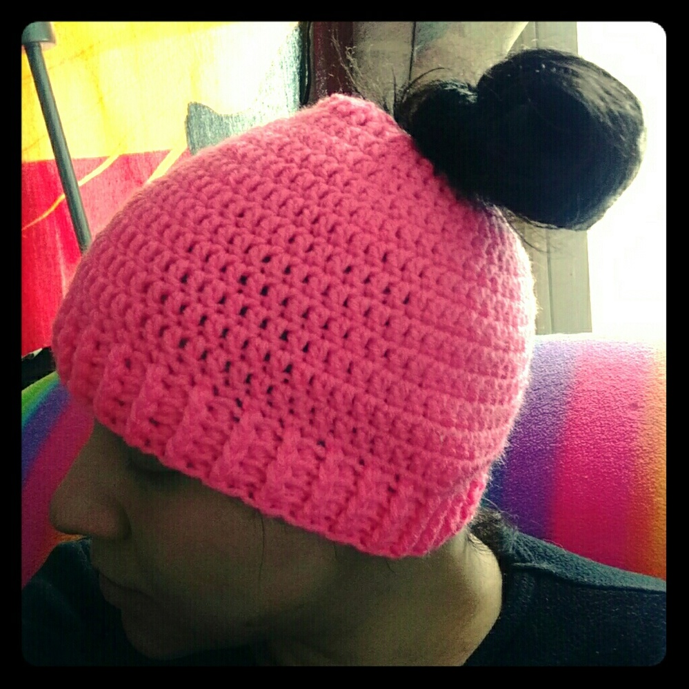 Hand Made Messy Bun Beanie!!