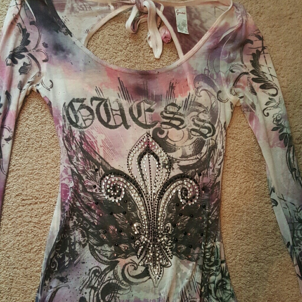 Guess embellished shirt polyester material