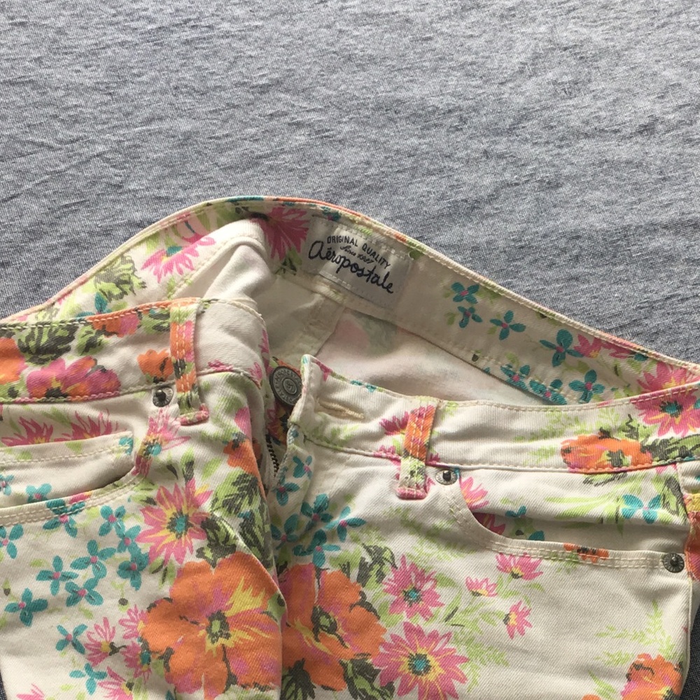 Floral jeans