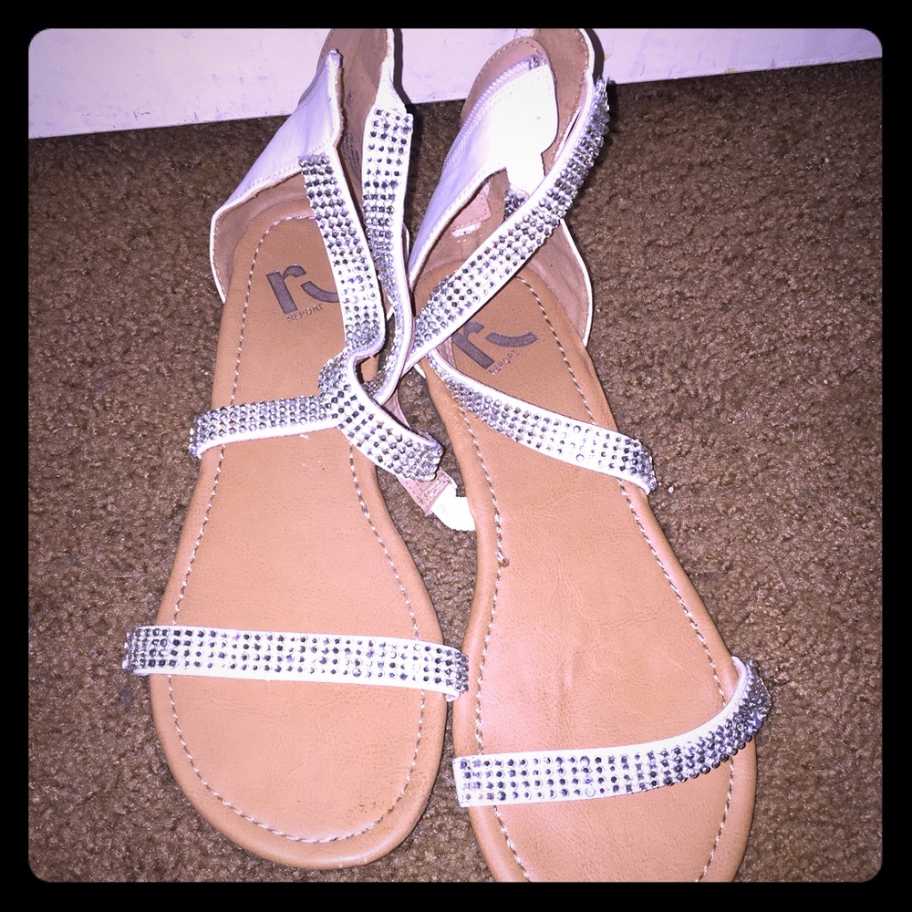 White and silver sandals