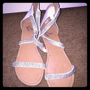 White and silver sandals