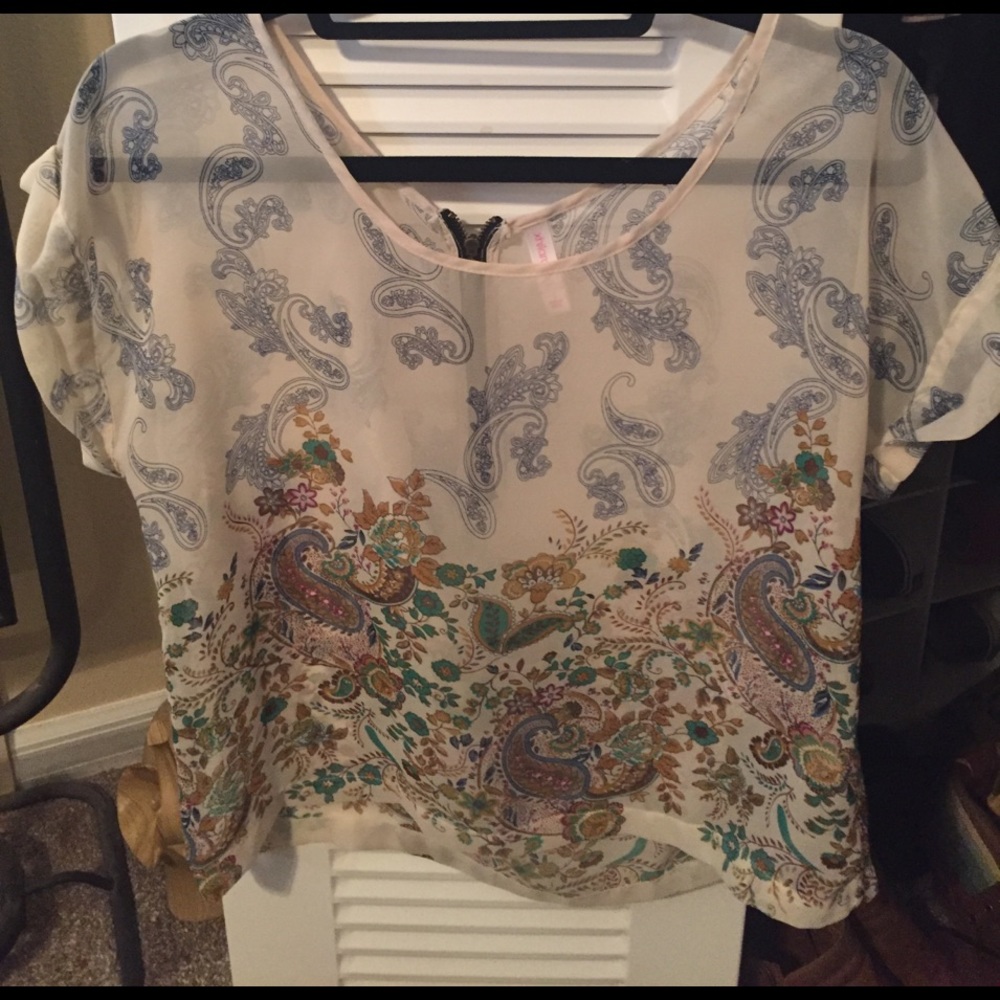 Printed short sleeve  blouse