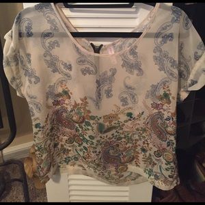 Printed short sleeve  blouse
