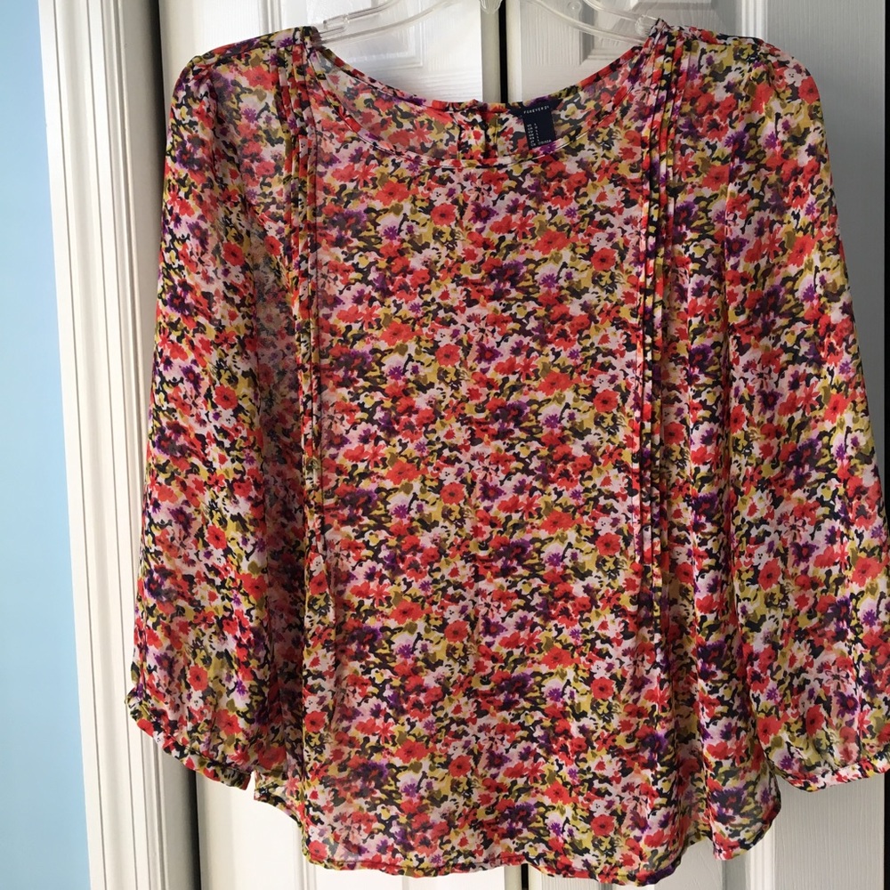 Sheer Floral Blouse